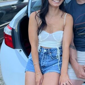 Princess Polly mesh ruched tank top XS